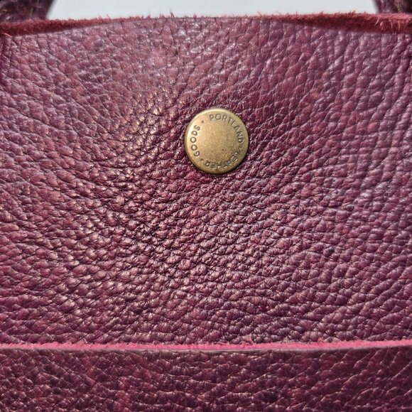 Portland Leather Goods Mini Crossbody Tote Classic Snap Plum Purple Handbag - Picture 7 of 16